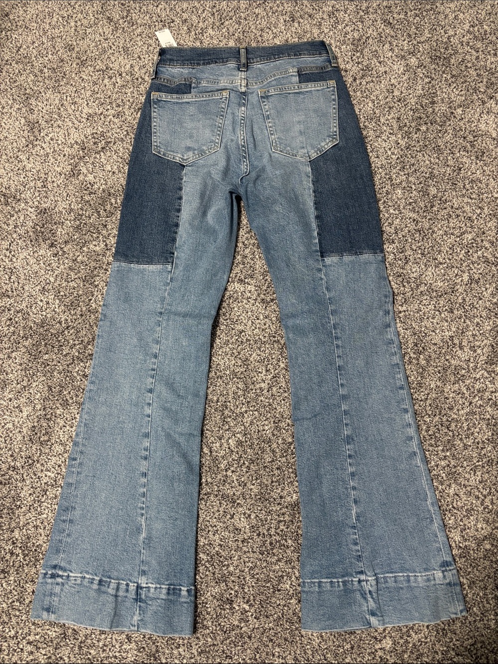NWT Gap Denim 70’s Flare High Rise Patchwork Jeans 26/2P - Picture 5 of 9